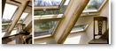 Ventana fija para cubierta inclinada que se pone debajo de una ventana giratoria o proyectante de Velux